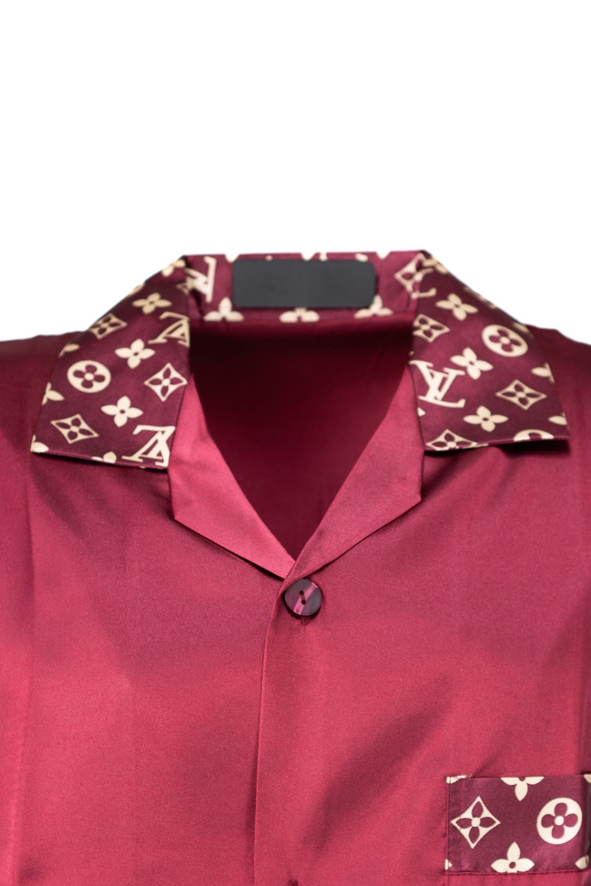 Erkek Klasik Model Pijama Takımı Premium ipeksi Kumaş Gömlek Yaka Desenli Cepli Tam Kalıp